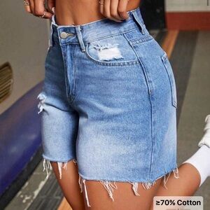 SHEIN Distressed Blue Jean Shorts